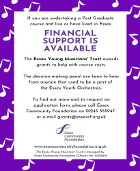 Essex Young Musicians' Trust - Postgraduate Grants image
